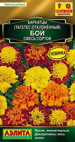 Бархатцы Бой отклоненные смесь окрасок